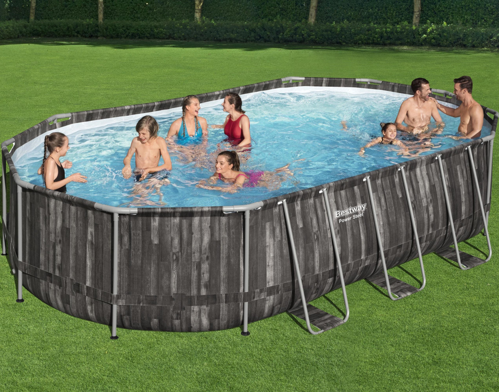 Бассейн Bestway каркасный Power Steel Swim Vista 610х366х122см 20241л 5611R, фильтр-насос 5678л/ч (58389), #1