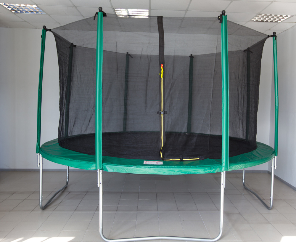 Детский каркасный батут для дома с защитной сеткой внутренней Trampoline 12 ft 366 см (Зеленый)  #1