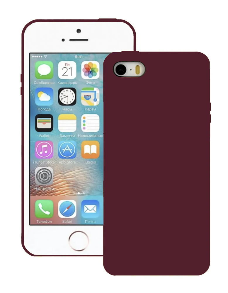 Силиконовый чехол на iPhone 5, 5S и SE / Apple Silicone Case DF для Айфон 5, 5С и СЕ с бархатистым покрытием #1