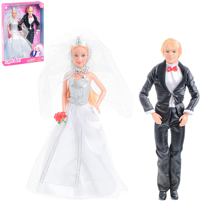 Кукла типа Барби Defa Lucy 30 см 8305 с аксессуарами, в белом платье, в коробке  #1
