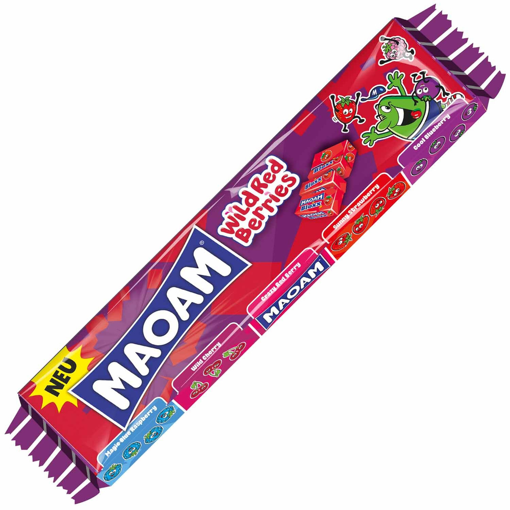 Жевательные конфеты Maoam Bloxx Wild Red Berries новый вкус Дикие ягоды (10 мини упаковок) 220 г. Германия #1