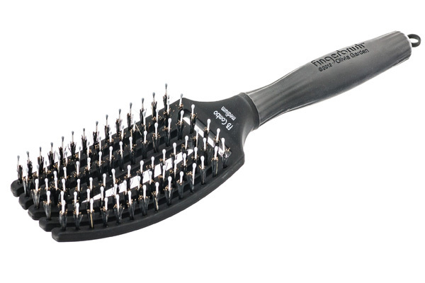Щетка для волос Olivia Garden Finger Brush Combo medium c натуральным ворсом и маленькими шариками на #1