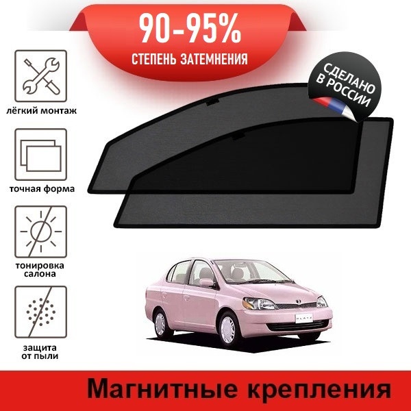 Каркасные шторки LATONIK PREMIUM на Toyota Platz 1 (XP10) (1999-2002) на передние двери на магнитах  #1