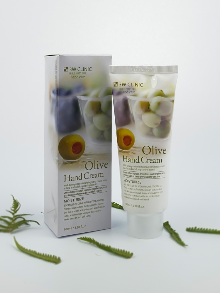 3W CLINIC Крем для рук увлажняющий с Оливой Moisturize Hand Cream Olive 100 мл / Корея / Корейская косметика #1