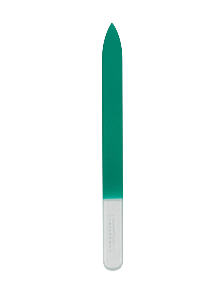 Zinger Пилочка для ногтей стеклянная (FG-02-14-P) 2-сторонняя (140 мм) зеленого цвета, пилка маникюрная #1