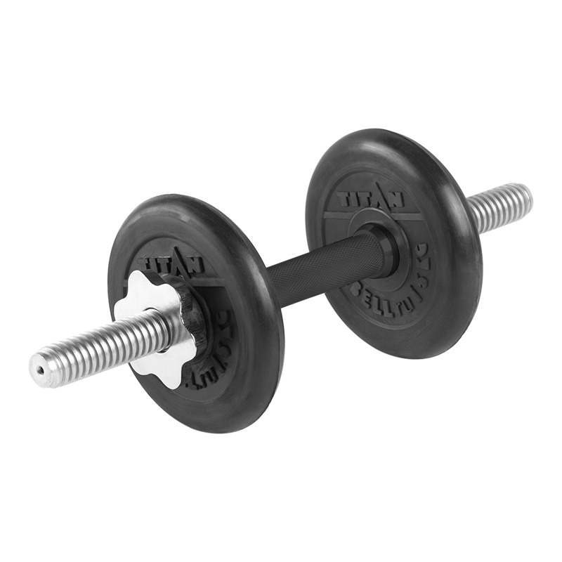 Гантель разборная 5 кг TITAN Barbell - d26, Комплектация №1 с обрезиненной ручкой  #1