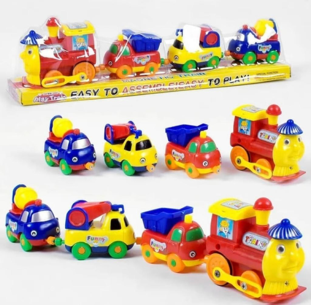 Игрушка магнитный паровоз Томас с тремя  машинками #1