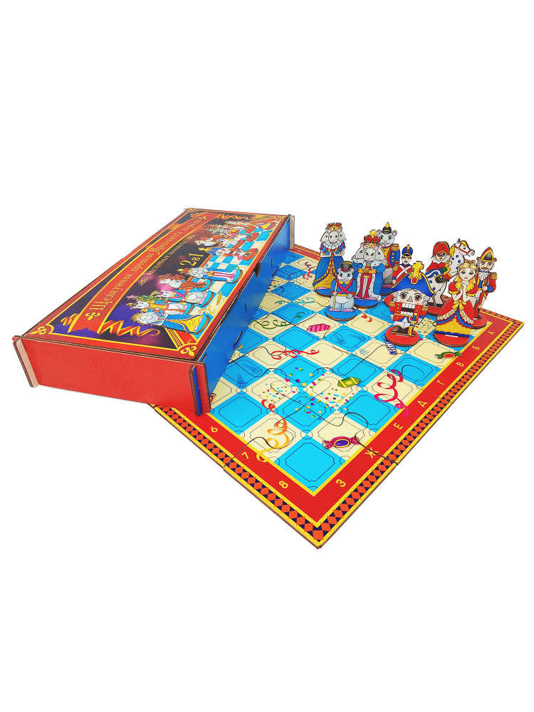 Нескучные шахматы "Щелкунчик против Мышиного короля" 2 в 1 (шахматы / шашки) 40 фигурок на подставках. #1