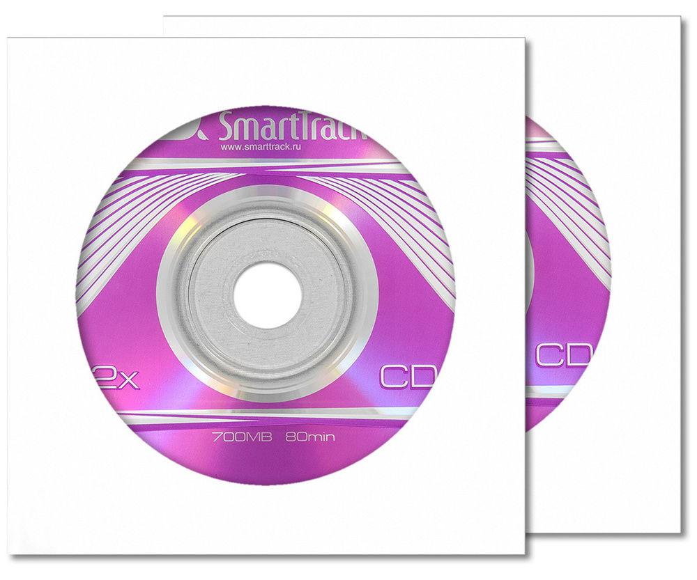 Диск SmartTrack CD-R 700Mb 52x в бумажном конверте с окном, 2 шт. #1