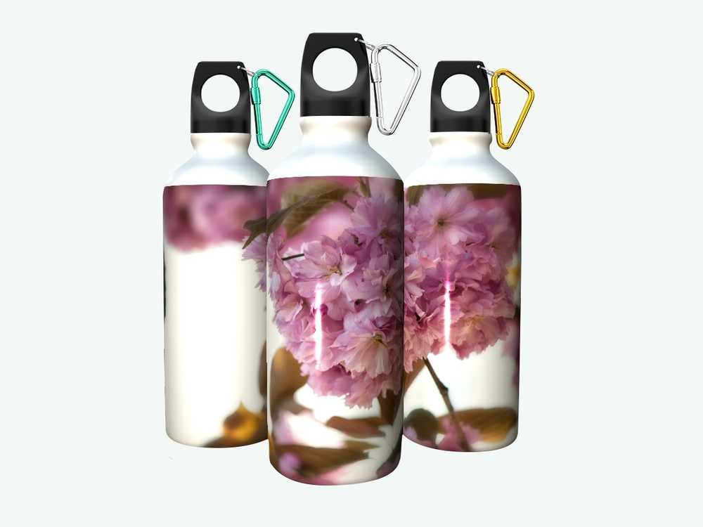 Бутылка фляга для воды "Японская сакура, prunus serrulata, розы" 750 мл ...