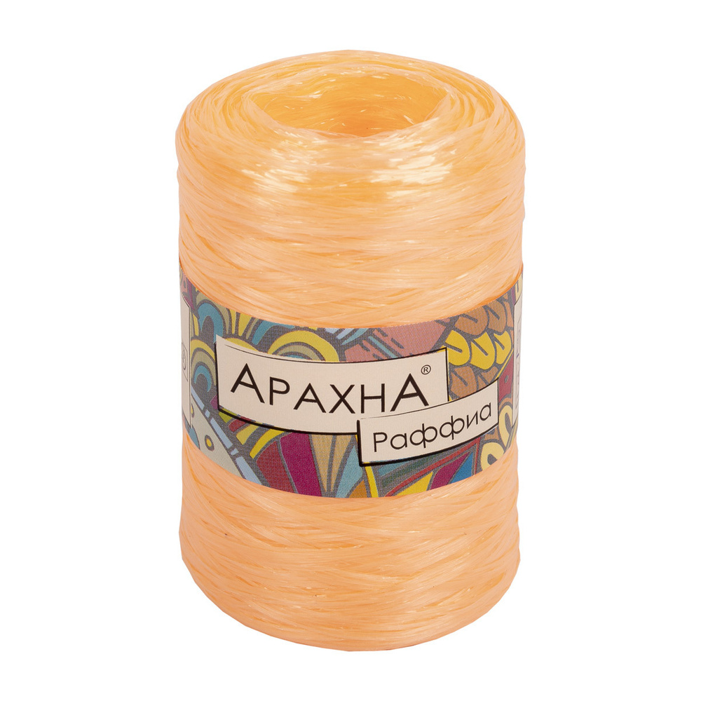 Пряжа Arachna "Raffia" 100% полипропилен 5 шт. х 50 г 10 г 200 м 12 м №14 персиковый  #1