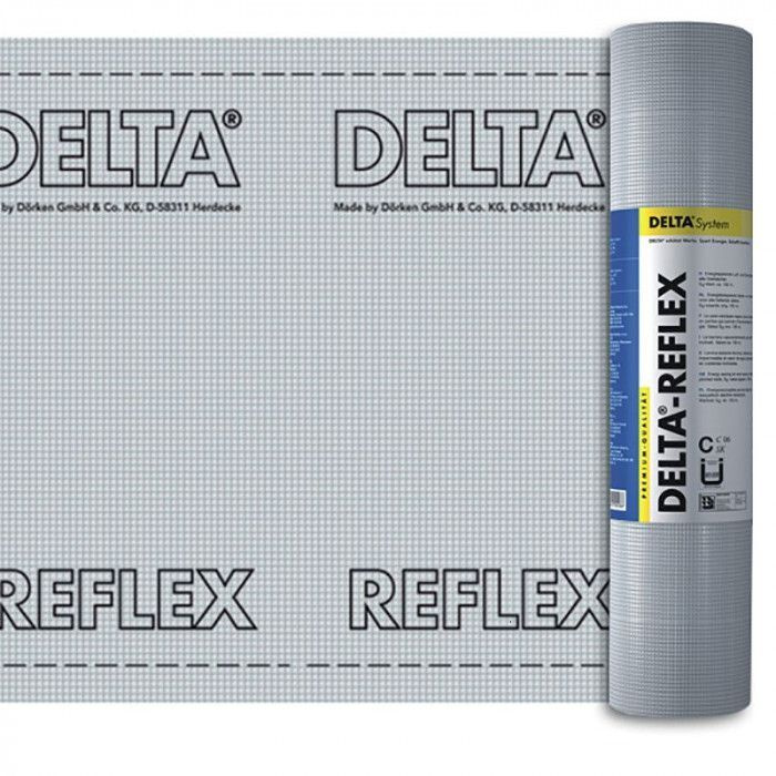 Пароизоляционная пленка DELTA-REFLEX (Дельта Рефлекс) 1.5х50м 75м2 с алюминиевым рефлексным слоем  #1