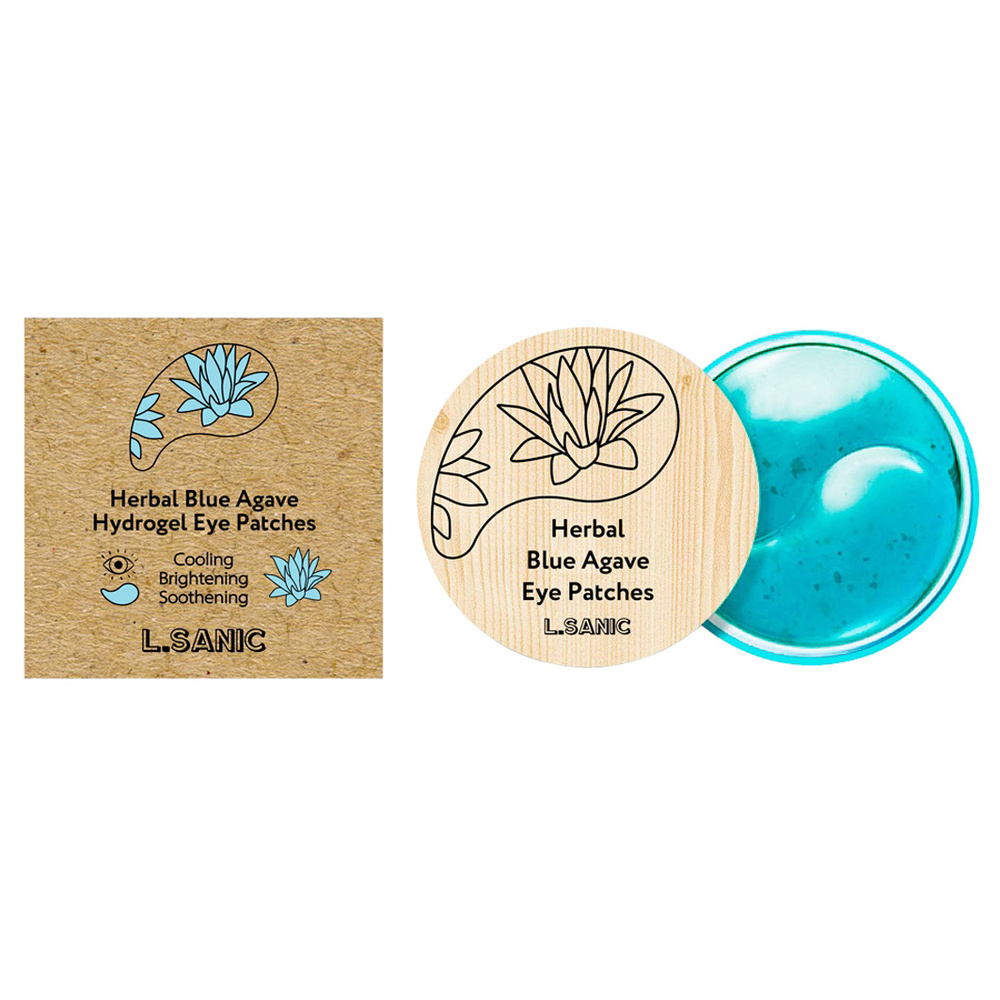 L'Sanic Гидрогелевые патчи с экстрактом голубой агавы Herbal Blue Agave Hydrogel Eye Patches 60шт  #1
