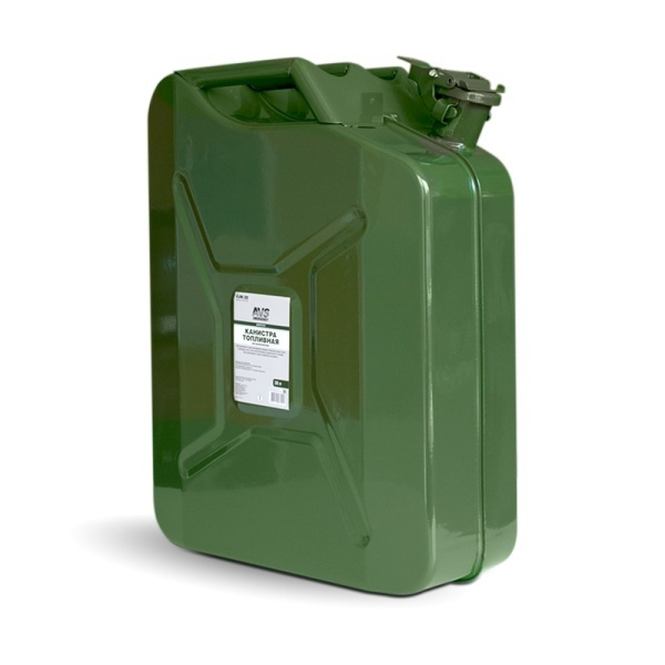 Канистра топливная металлическая вертикальная AVS VJM-20, 20 литров (зеленая), A07419S  #1