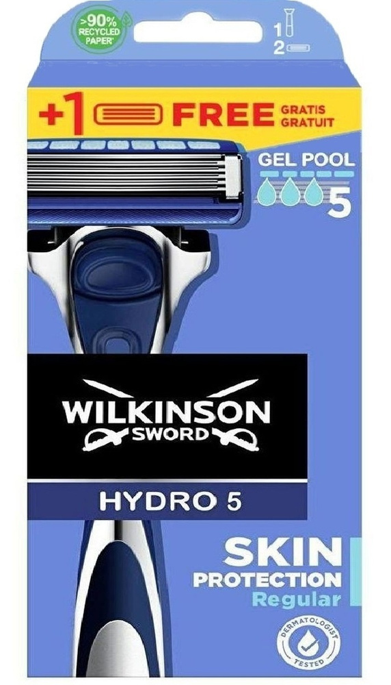 Wilkinson Sword Hydro 5 Skin Protection Regular / Бритвенный мужской станок с 2 сменными кассетами.  #1