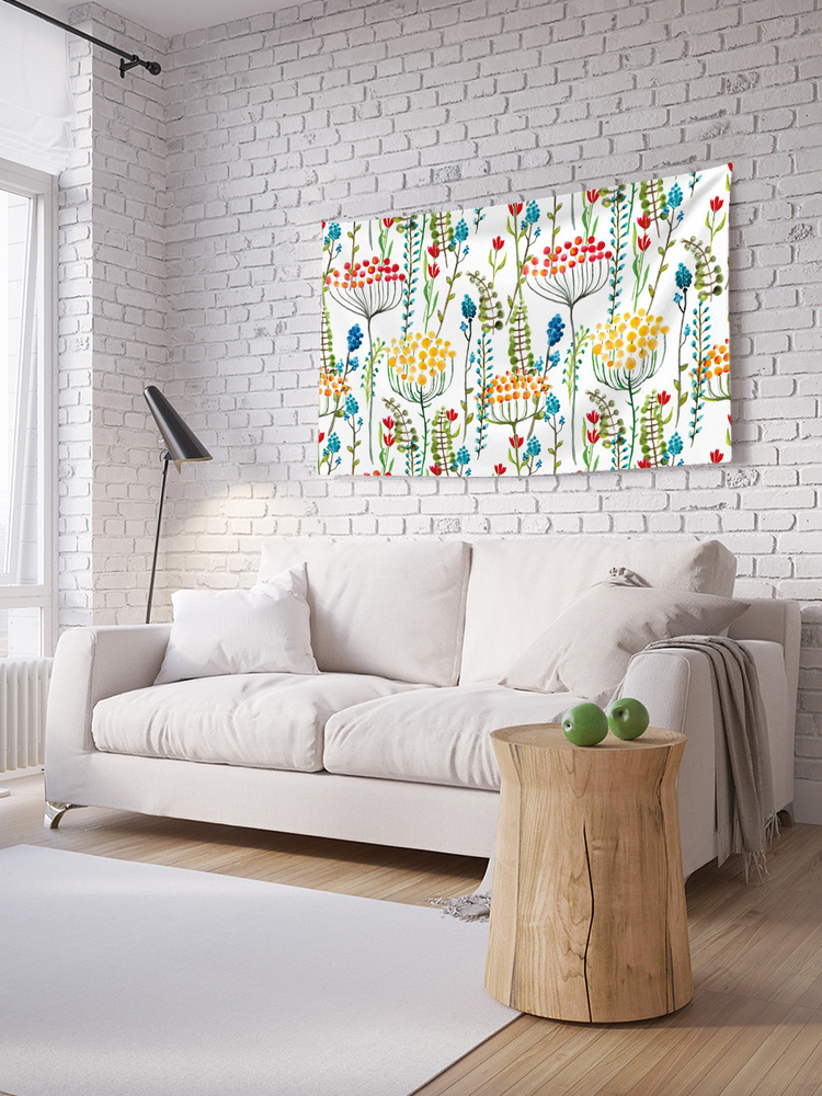Горизонтальное фотопанно на стену JoyArty "Поле сухоцветов", из ткани, 100х150 см  #1