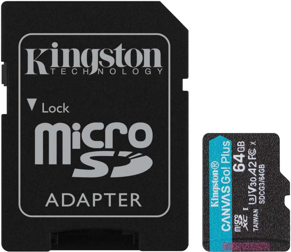 Flash Card microSDXC 64Gb Class10 Kingston SDCG3/64GB Canvas Go! Plus + adapter #1