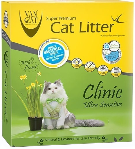 Van Cat Clinic Ultra Sensitive Комкующийся наполнитель с Антибактериальным эффектом, (коробка) 6 л, 5,1 #1