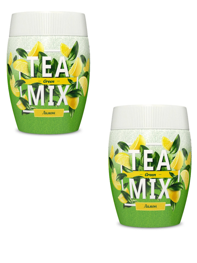 Чай зеленый TEAMIX Лимон, 2 шт по 300г (С натуральным соком, лимонный, растворимый, гранулированный) #1