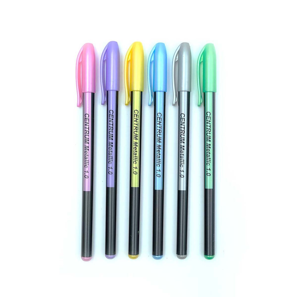 Ручка гелевая, набор гелевых ручек METALLIC, 1 мм, 6 цветов, Centrum  #1
