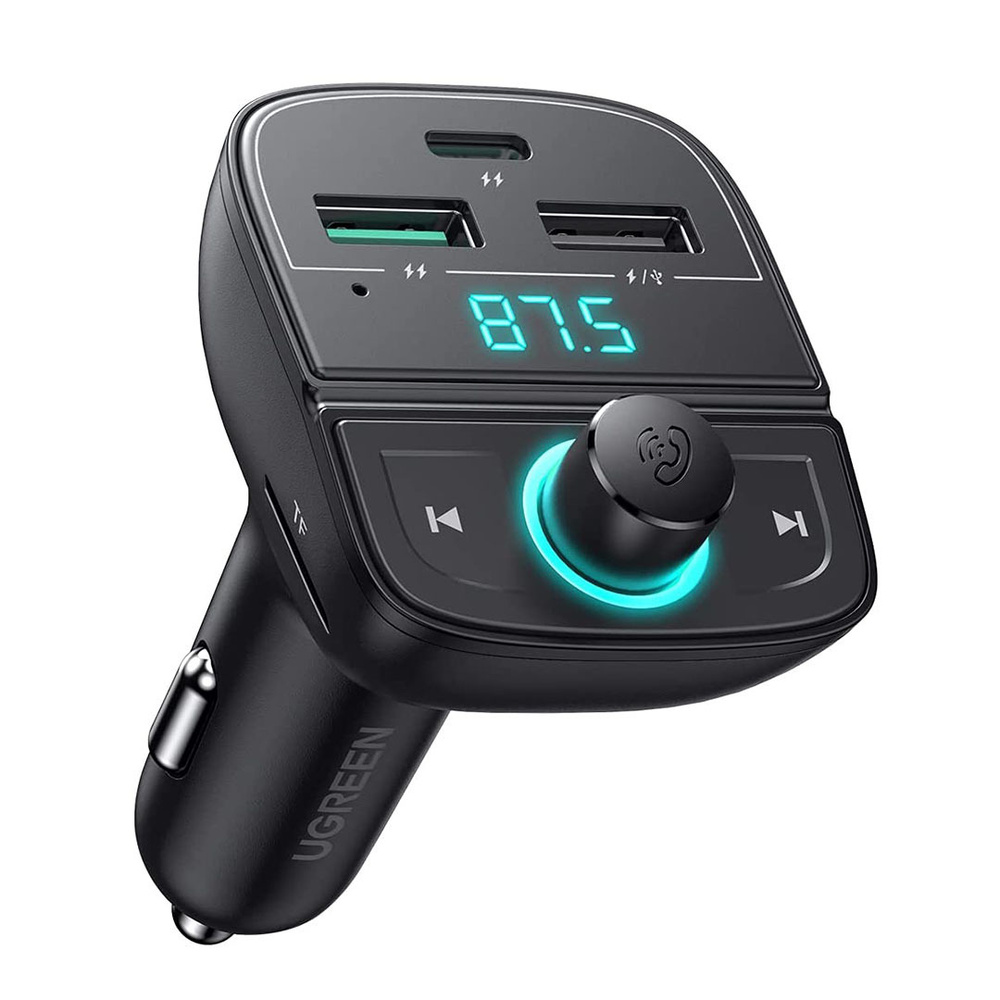Автомобильное зарядное устройство Ugreen 80910 5.0 + PD + QC3.0 + USB Flash Drive + TF Black Bluetooth #1