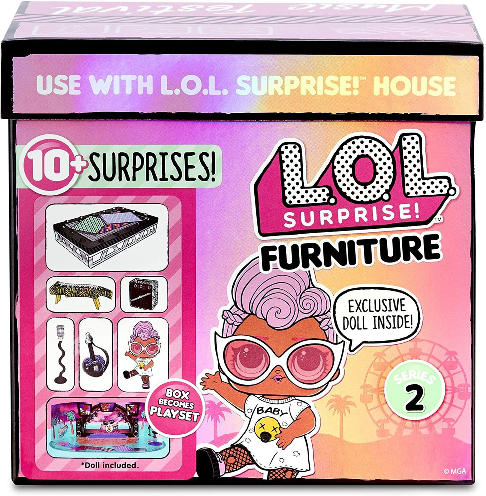 Игровой набор с куклой L.O.L. Surprise! Furniture ЛОЛ Фурнитура 2 серия - Музыкальная сцена Grunge Grrrl #1