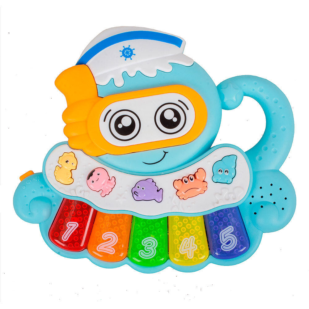 Музыкальная игрушка-пианино / Обучаемся цветам, звукам и цифрам с помощью весёлого осьминога  #1