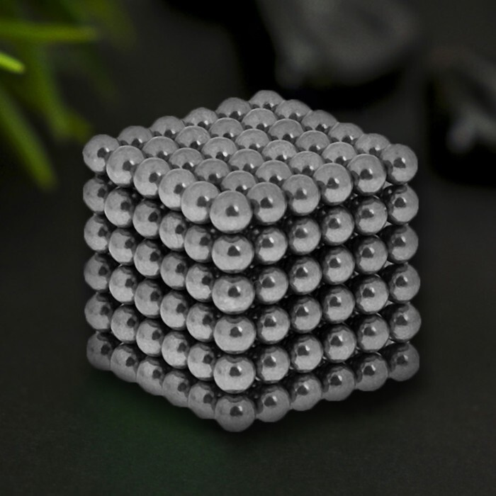 Неокуб антистресс, магнит, 216 шариков, D 0,5 см, черненое серебро (488733)  #1