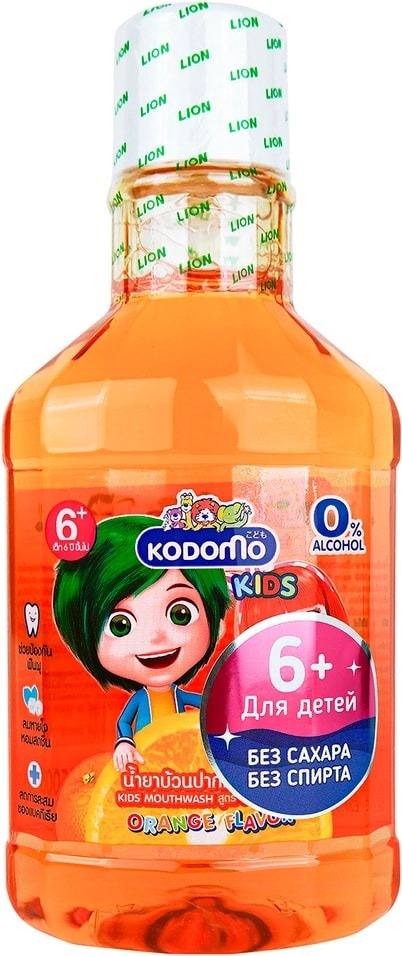 Lion Thailand / Ополаскиватель для полости рта Lion Thailand Kodomo для детей с ароматом апельсина 250мл #1
