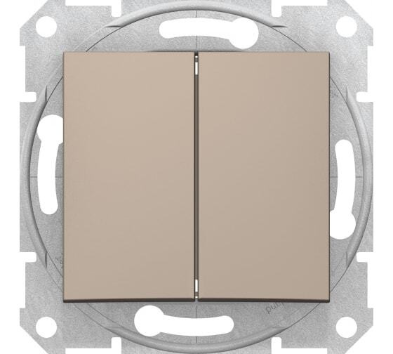 Sedna Выключатель двухклавишный в рамку титан сх.5 код SDN0300168 Schneider Electric 1 шт.  #1