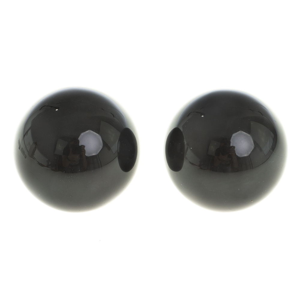 Шары Антистресс 4 см из черного обсидиана пара / шар декоративный / сувенир из камня  #1