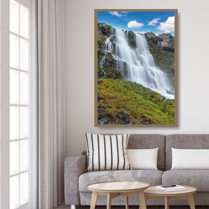 Холст для интерьера "Водопад Природа" 50 х 40 см. Плакат / картина на стену для кухни / дома / спальни #1