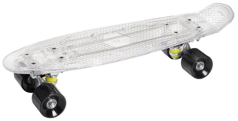 Скейтборд детский Игротрейд пластиковый 56 х 15 см со светом, пениборд для начинающих, скейт для детей, #1