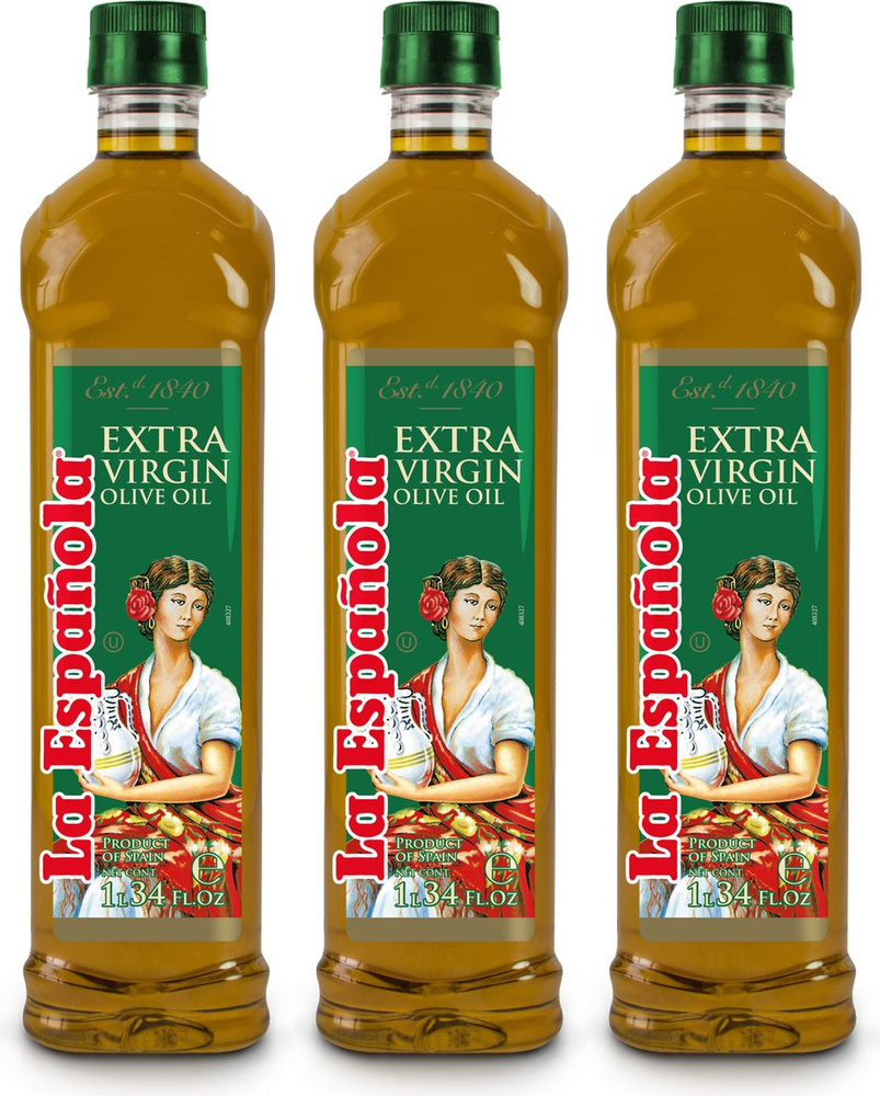 Оливковое масло La Espanola Extra Virgin, комплект: 3 упаковки по 1 л ...