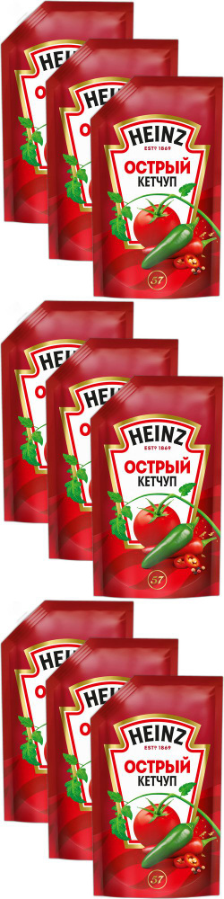 Кетчуп Heinz Острый, комплект: 9 упаковок по 320 г #1