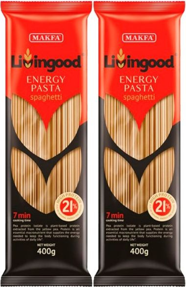 Макаронные изделия Livingood Energy Pasta Spaghetti, комплект: 2 упаковки по 400 г  #1