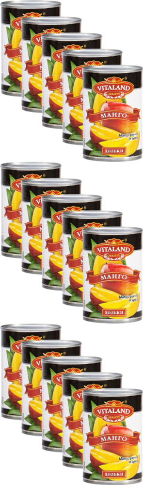 Манго Vitaland дольки в сиропе, комплект: 15 упаковок по 425 г #1