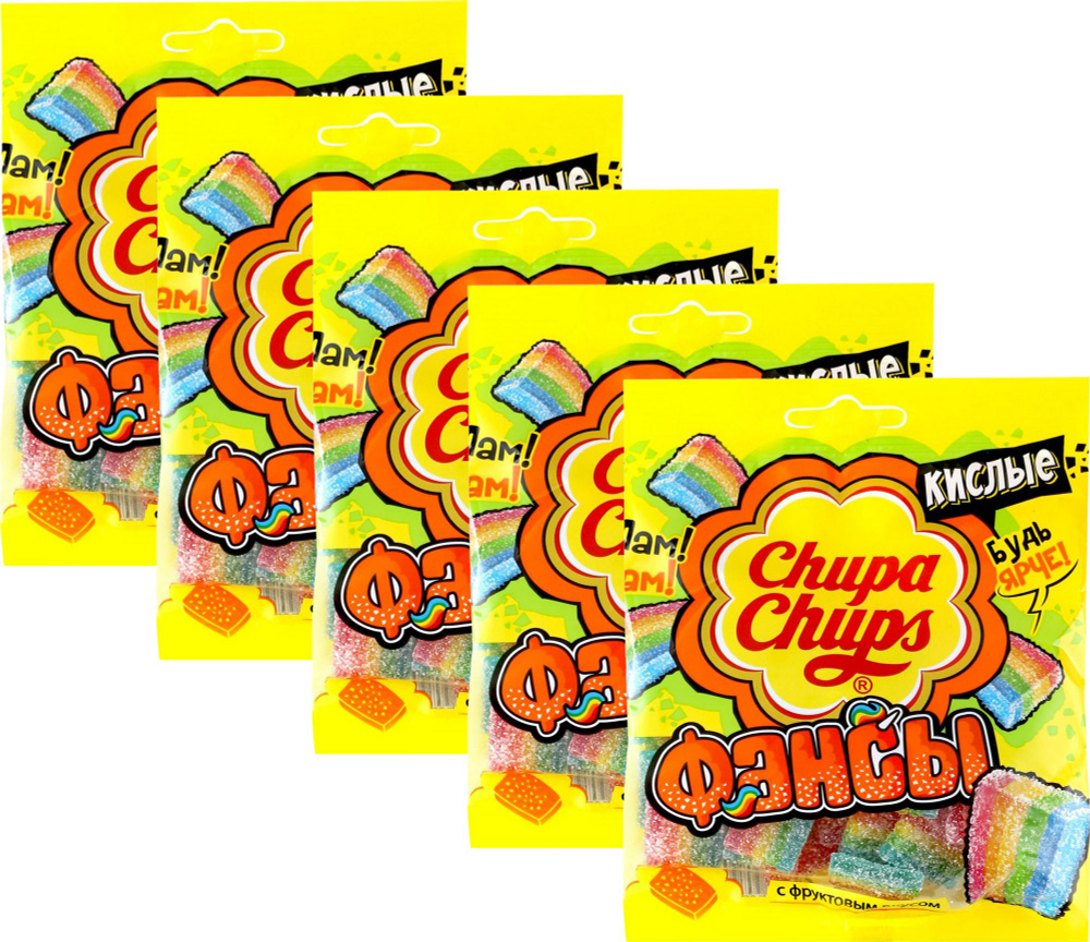 Жевательный мармелад Chupa Chups Фансы, комплект: 5 упаковок по 70 г  #1