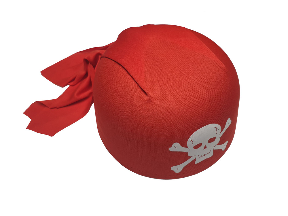 Карнавальная шляпа Пират, красный. Высота-10 см, окружность головы-60 см.  #1