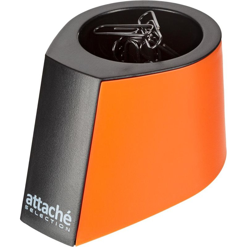 Скрепочница магнитная Attache Selection, цвет черный/оранжевый  #1