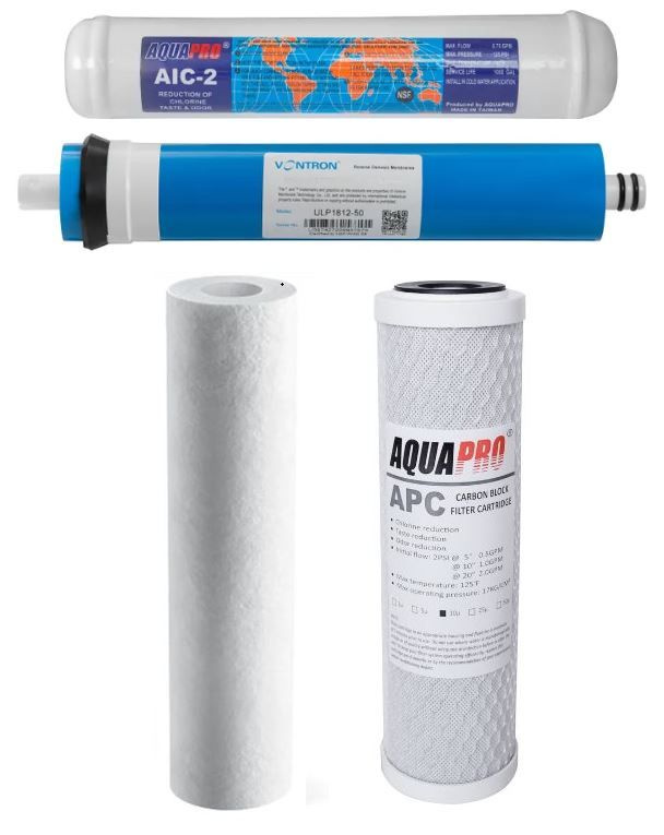 Комплект фильтров для систем AquaPro AP-580, 4 ступени (с постфильтром и мембраной)  #1
