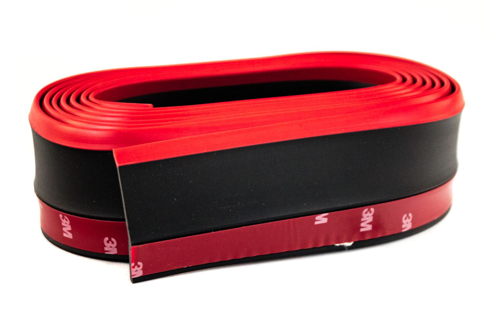 Резиновая губа на передний бампер черная с красным кантом Самурай ...