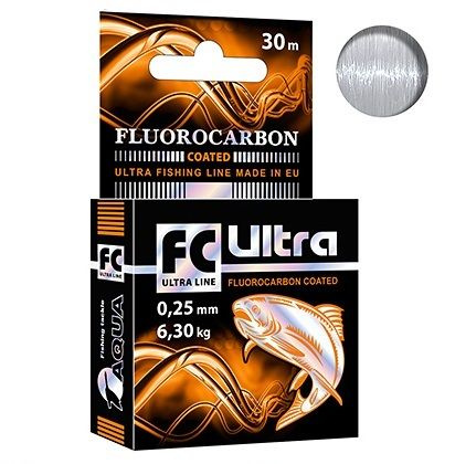 Леска для рыбалки AQUA FC ULTRA Fluorocarbon Coated 0,25mm 30m, 1 штука #1