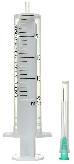 Шприц одноразовый 2-х компонентный, игла 21G 0.8 х 40 мм, 20 мл  #1