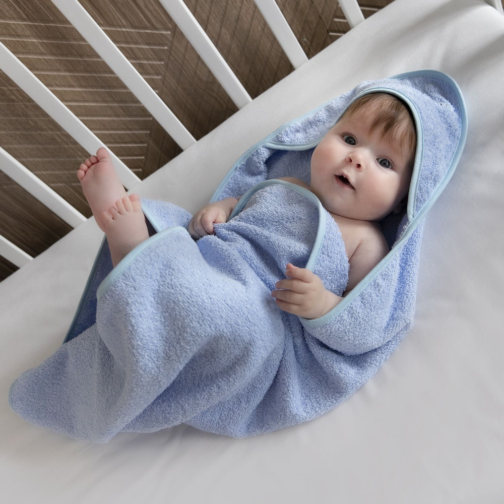 Полотенце для новорожденного с капюшоном детское махровое 75x75 см, полотенце с уголком для новорожденных, #1