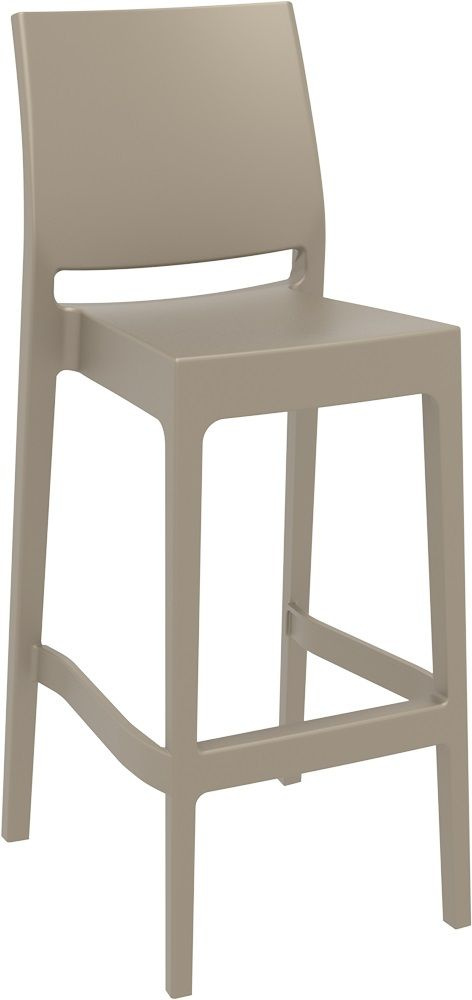 Барный пластиковый стул Maya Bar 75, бежевый, Siesta #1