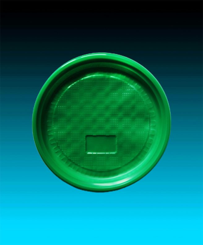 Одноразовые пластиковые тарелки, зеленый, комплект 100 шт. диаметр 165 мм, "Стандарт" (плотные). Полипропилен #1