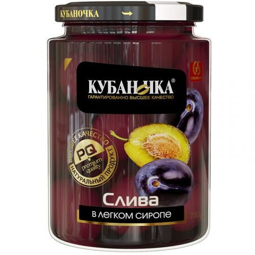 Сливы в легком сиропе "Кубаночка"  ст/б 750 гр. #1