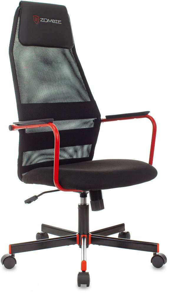 Кресло игровое ZOMBIE ONE B черный, сетка/ткань с подголововником, крестовина металл  #1