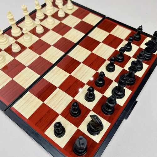 Шахматы Шашки Нарды магнитные 23х23см 3в1 дорожные для путешествий карманные Коричневое поле  #1
